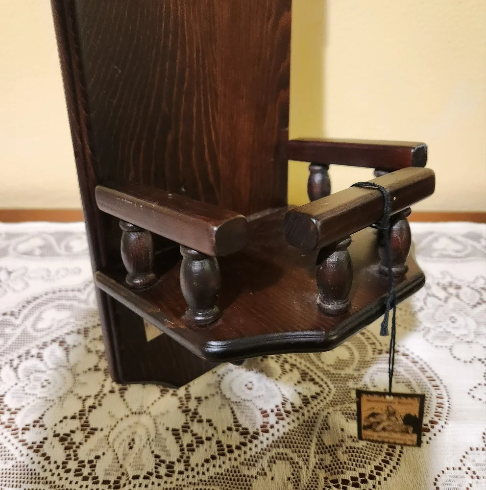 Vintage 1960s Victorian Dark Wood Wall Shelf Three Mountaineers Inc.